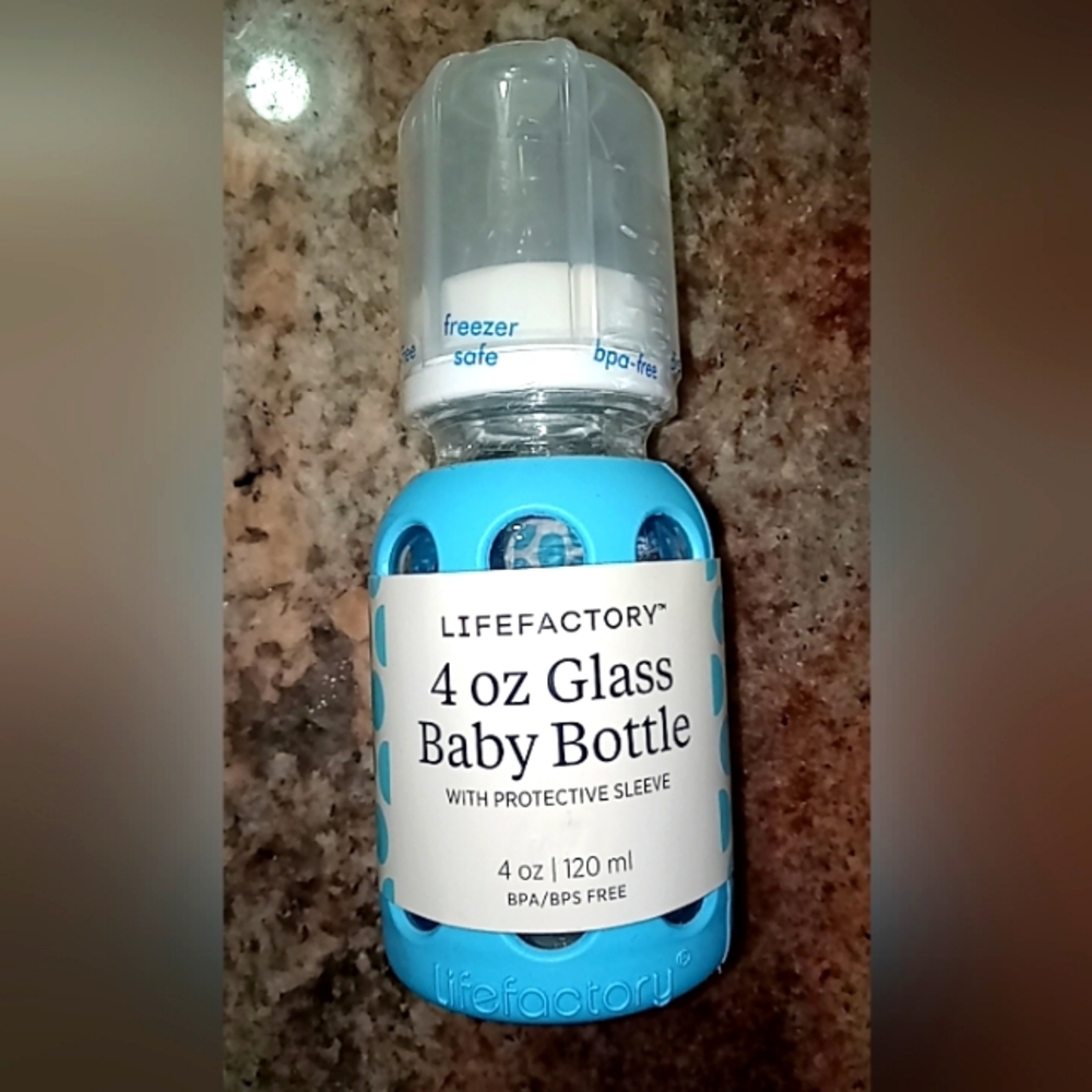 NWT glass baby bottle life factory